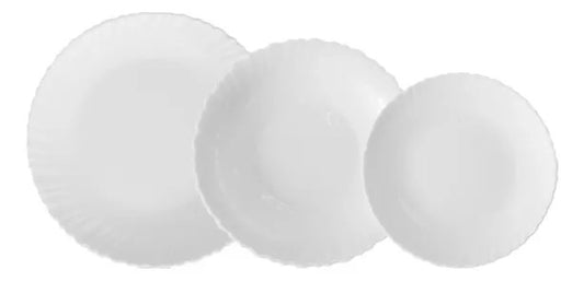 Aparelho De Jantar De Vidro White Bela Com 12 Pecas Allmix.