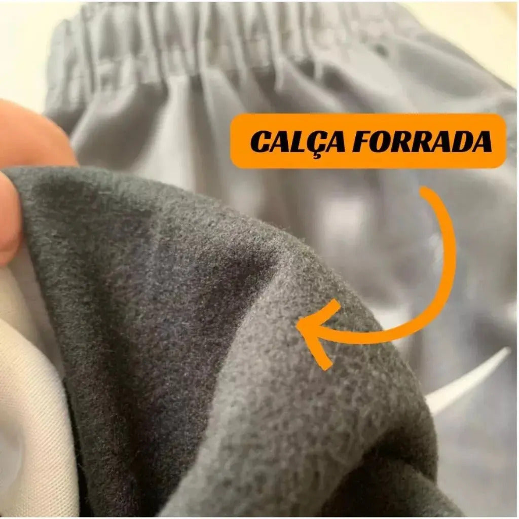 Kit 3 Calça Chimpa Poliéster Zíper No Bolso Corrida Esporte