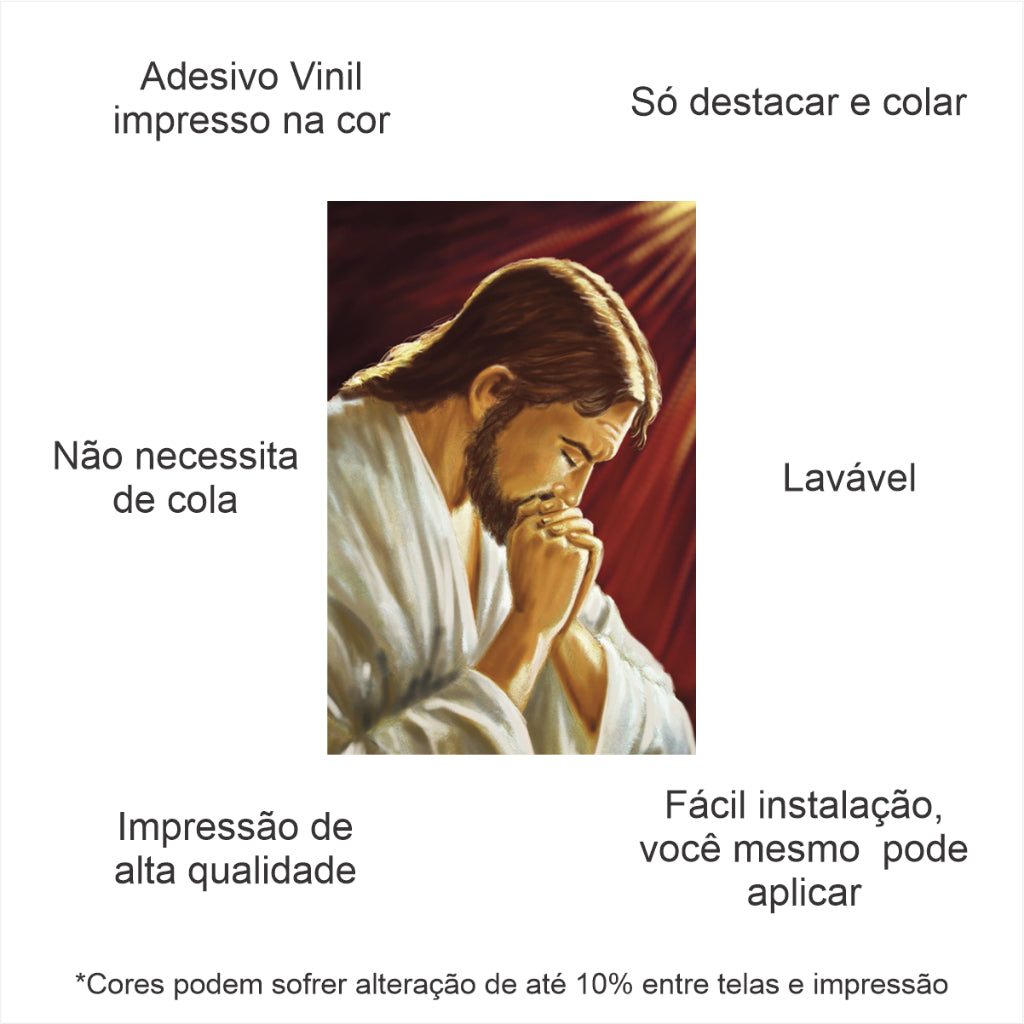 Adesivo de Parede Jesus Vidro Parede Decoração 60x90cm