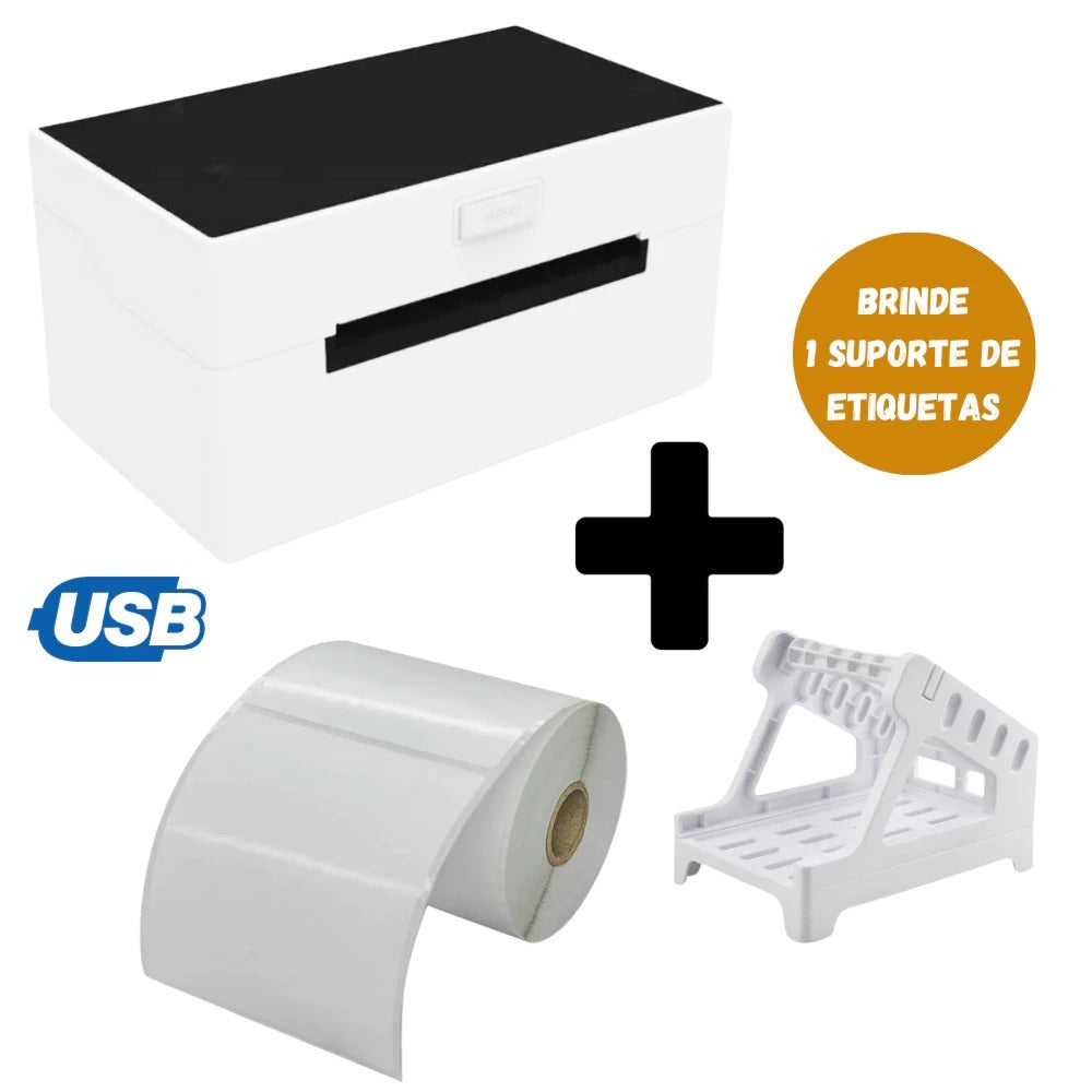 Impressora De Etiqueta Térmica Usb Bluetooth TT211 + 1 Rolo Etiqueta 100x150