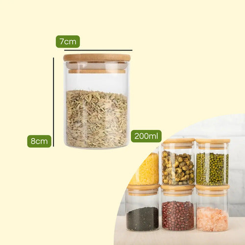 Kit 6 Pote Vidro Porta Temperos Hermético Cozinha Organiza