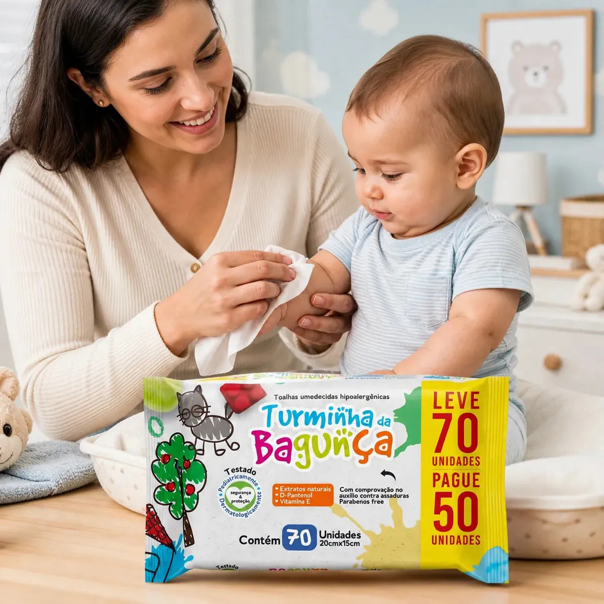 Kit 10 Toalhas Umedecidas Turminha Da Bagunça