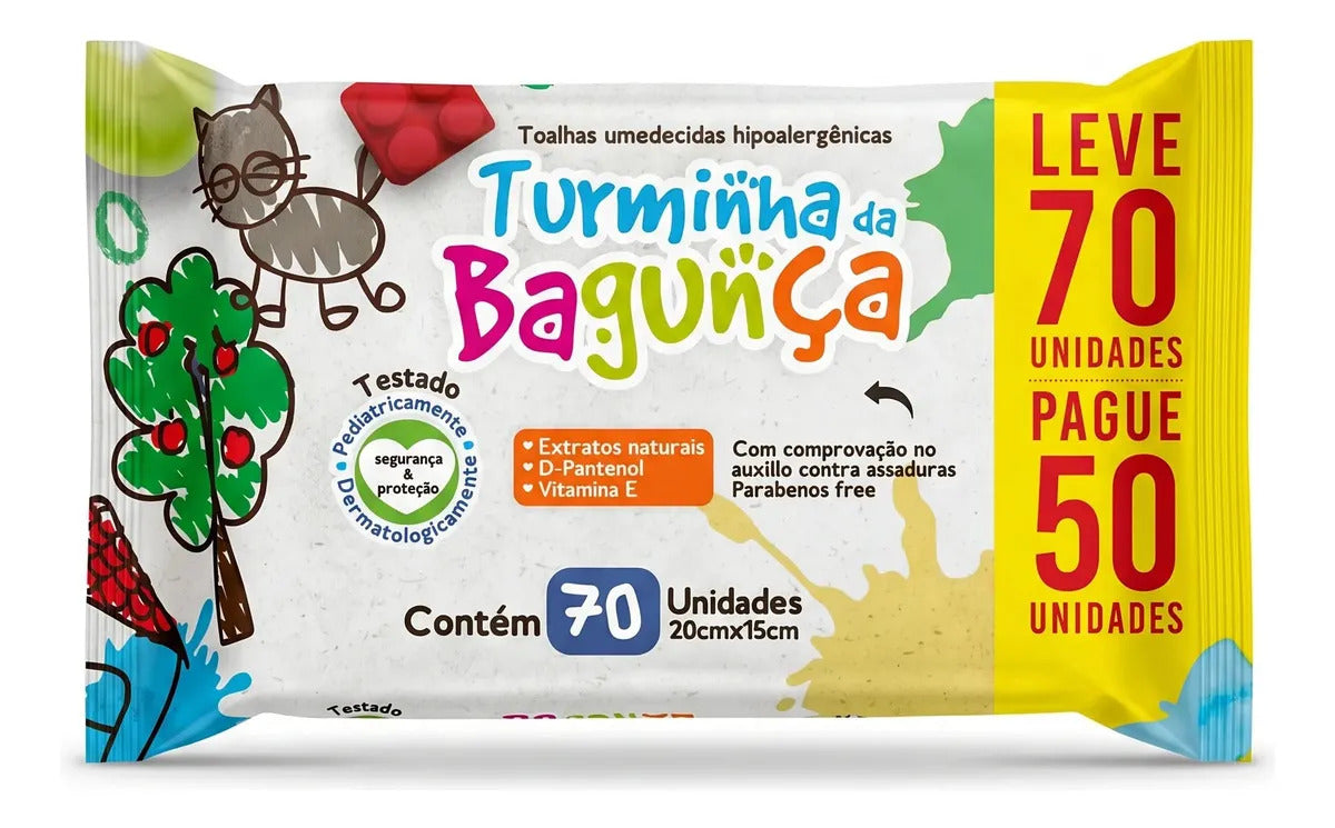 Kit 10 Toalhas Umedecidas Turminha Da Bagunça