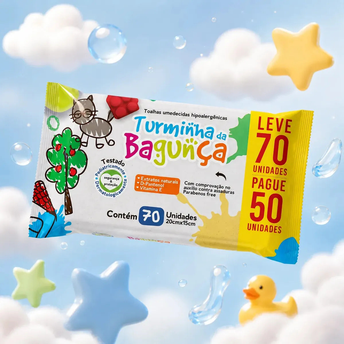 Kit 10 Toalhas Umedecidas Turminha Da Bagunça