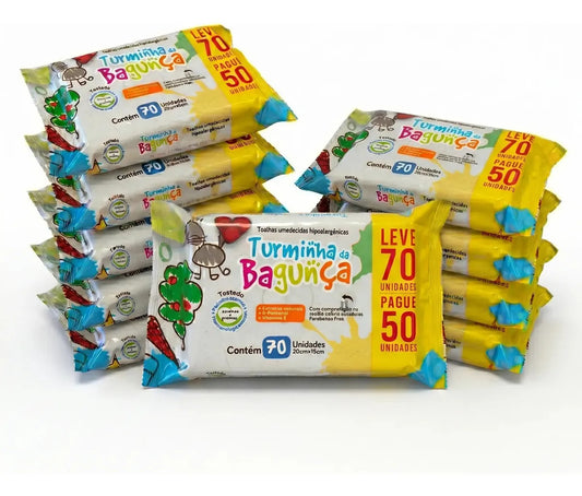 Kit 10 Toalhas Umedecidas Turminha Da Bagunça