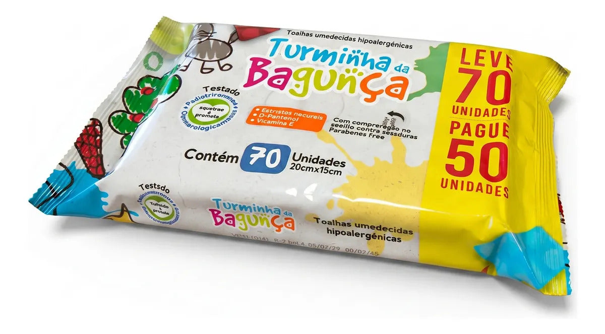 Kit 10 Toalhas Umedecidas Turminha Da Bagunça