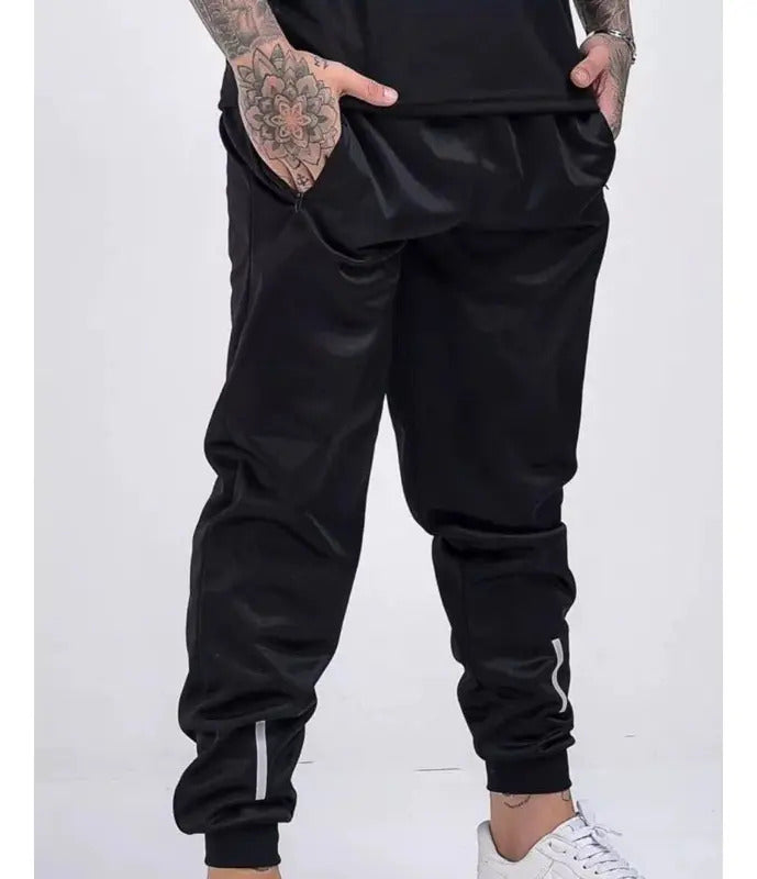 Kit 3 Calça Chimpa Poliéster Zíper No Bolso Corrida Esporte