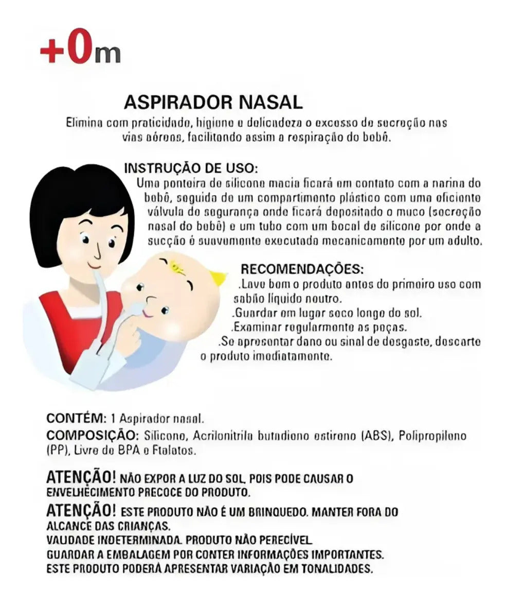 Aspirador Nasal Bebe Infantil Sugador De Catarro Meleca