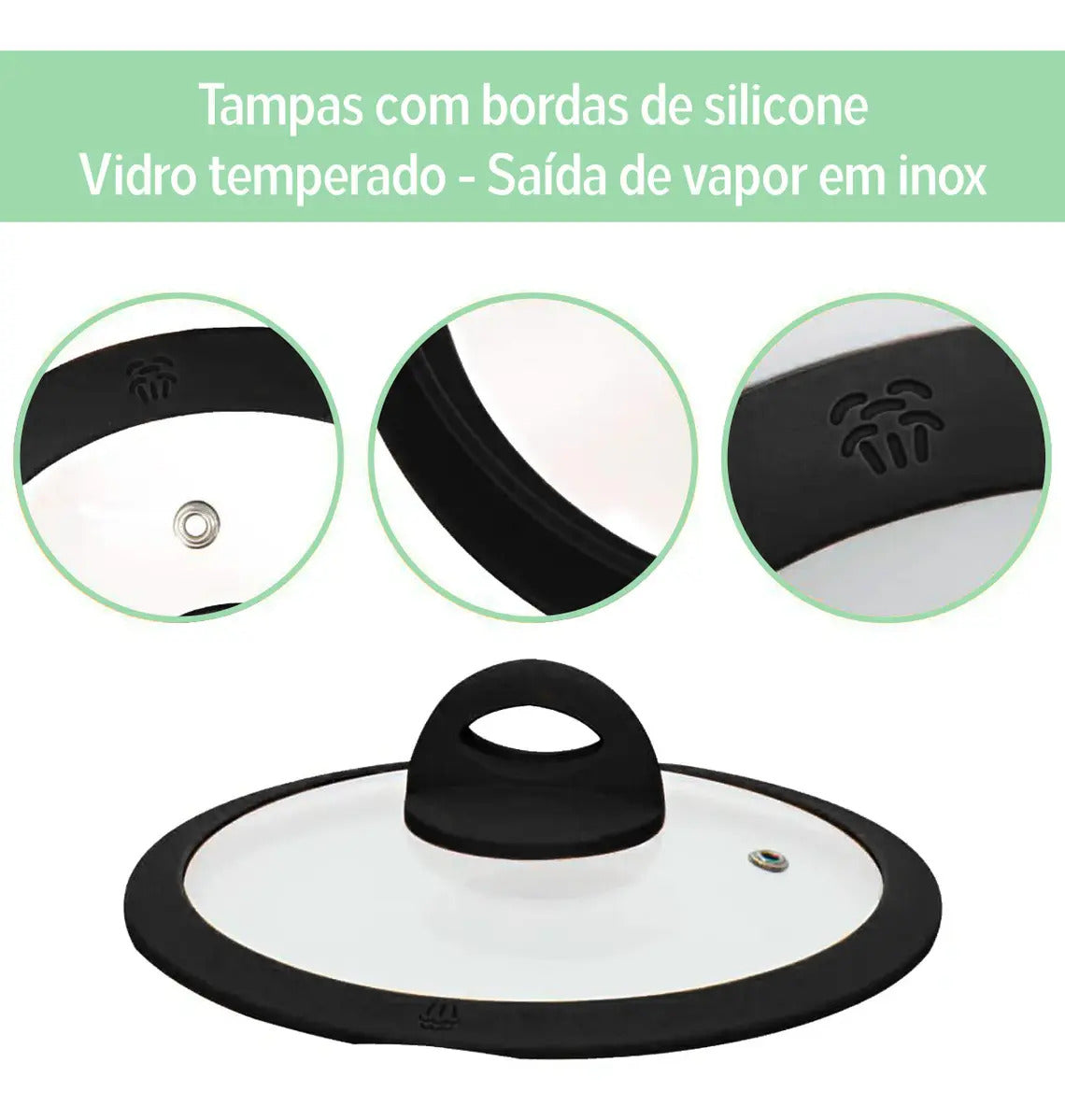 Jogo Panelas Indução Cerâmica Viena 5 Peças Casambiente