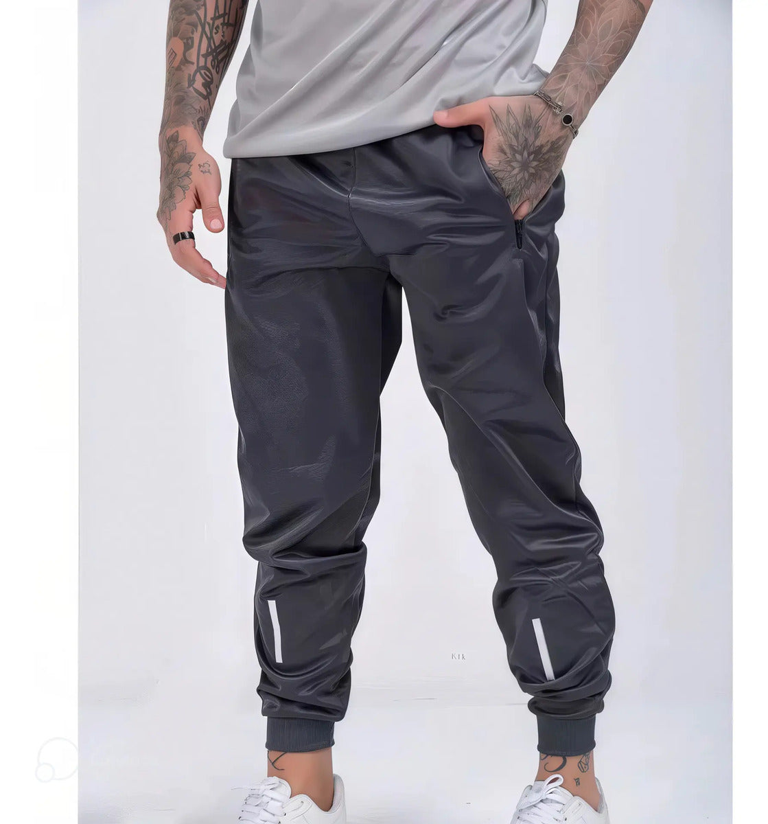 Kit 3 Calça Chimpa Poliéster Zíper No Bolso Corrida Esporte