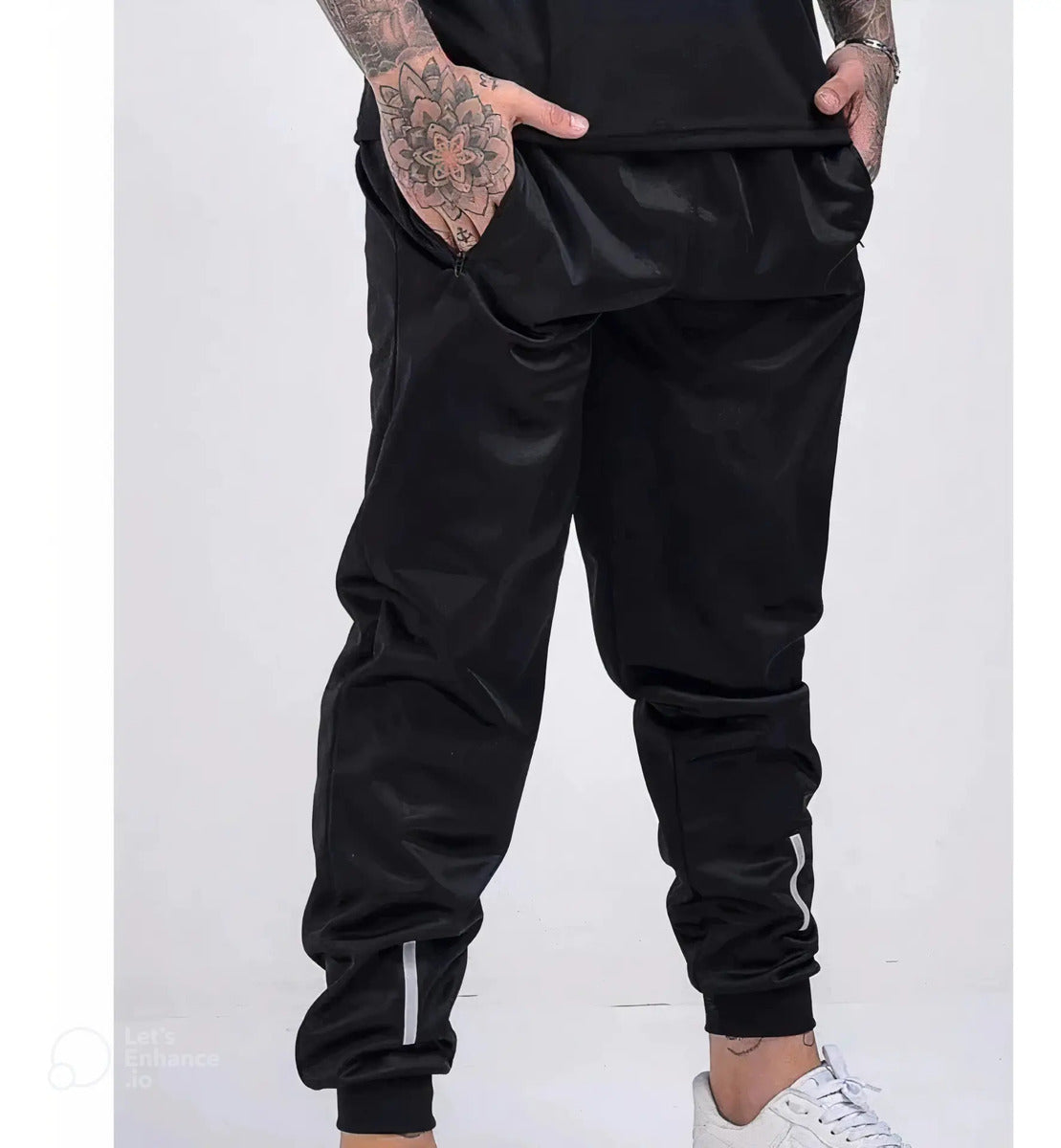 Kit 3 Calça Chimpa Poliéster Zíper No Bolso Corrida Esporte