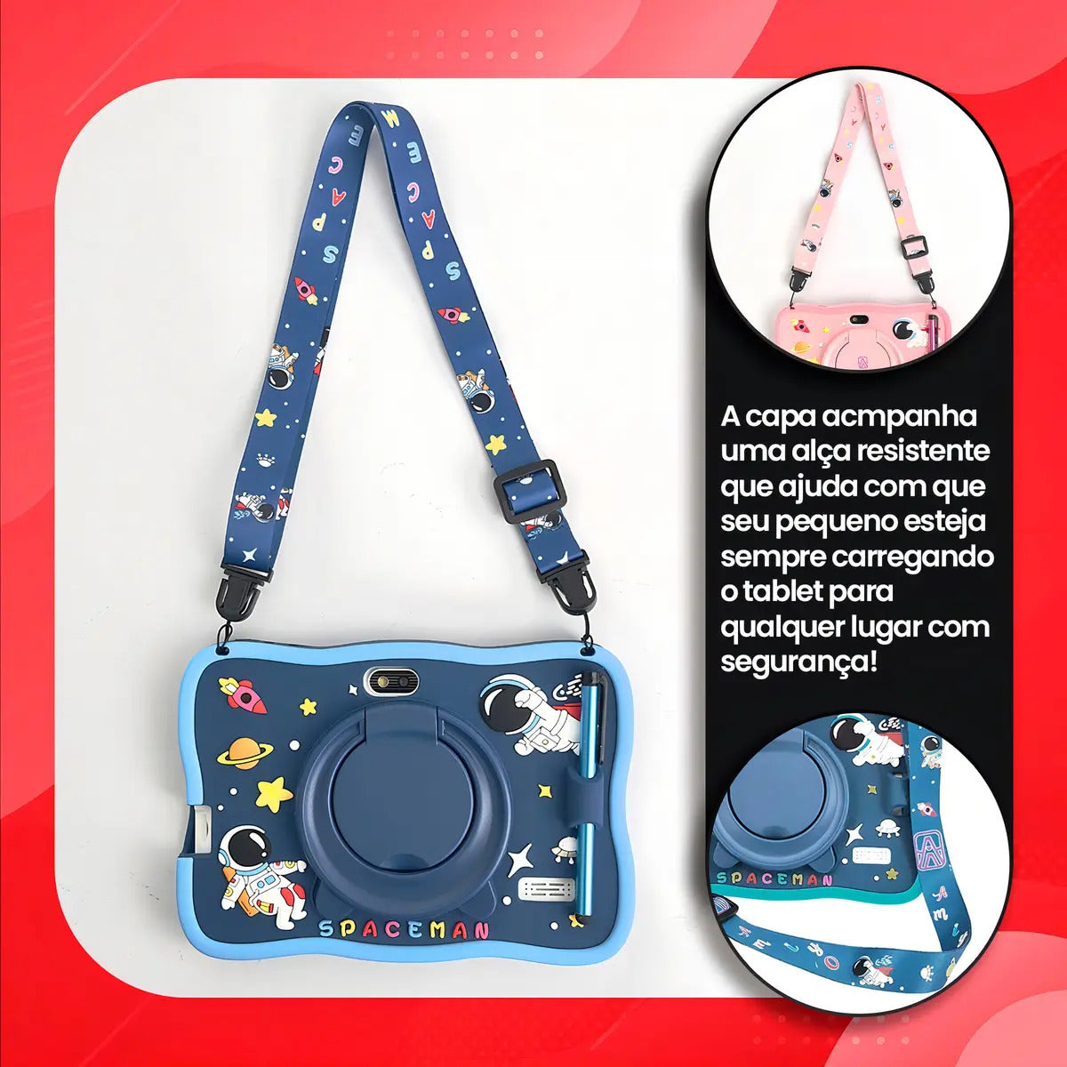 Tablet Mil07 Infantil Milli 6gb Ram + 128gb Astronauta Kids Rosa