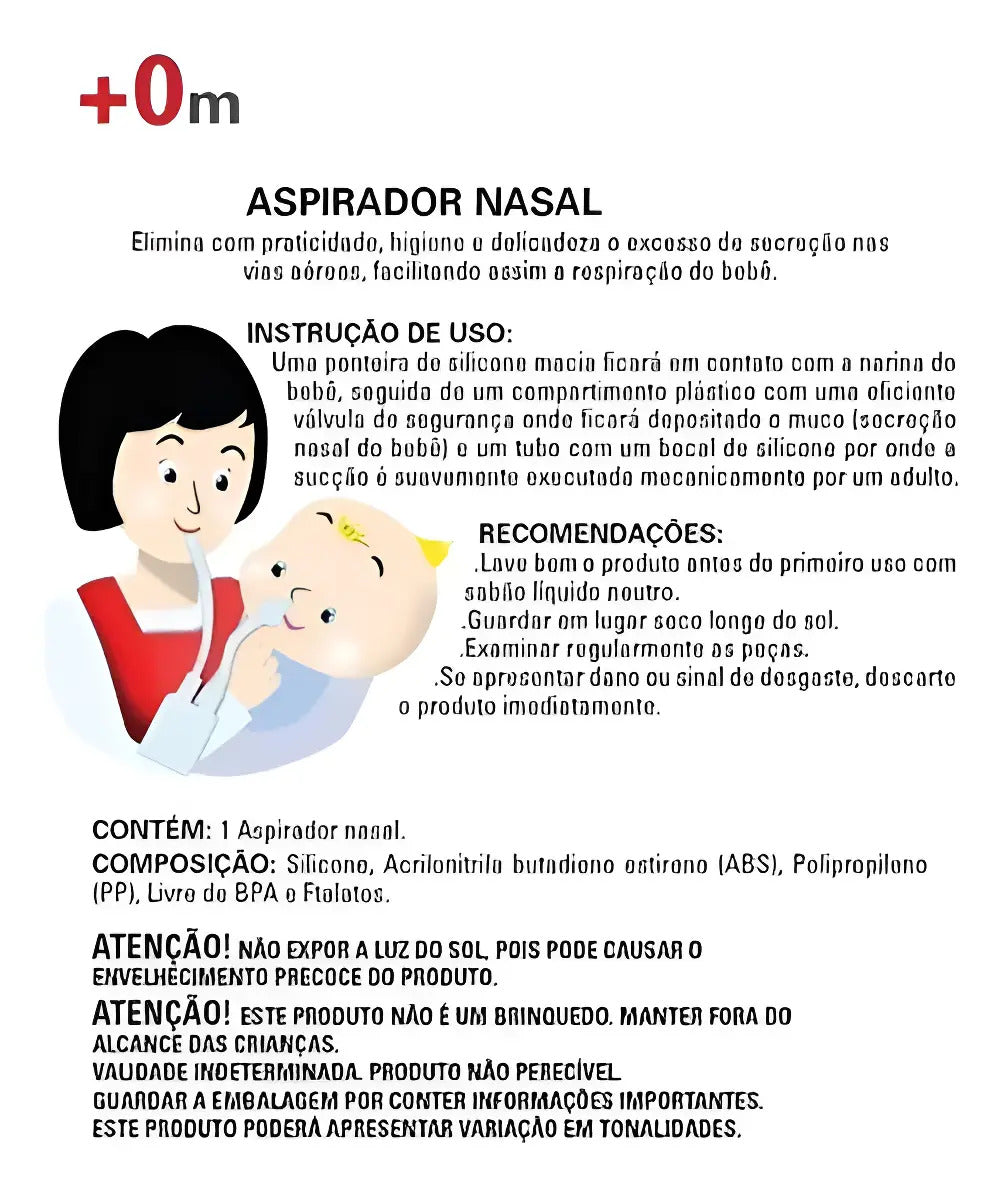 Aspirador Nasal Bebe Infantil Sugador De Catarro Meleca