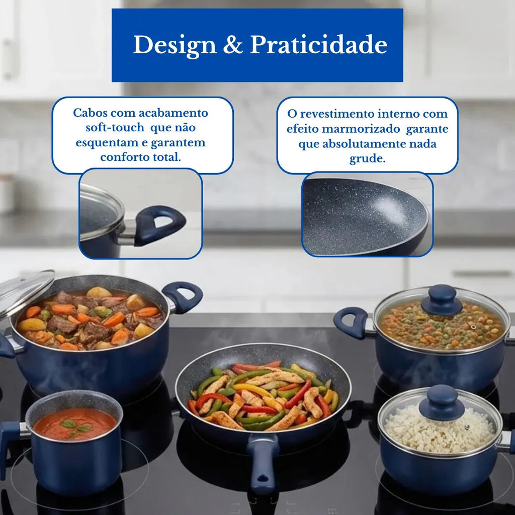 Jogo De Panelas Cerâmica Tampa De Vidro 5 Peças De Indução 3mm Revestimento Cerâmico Creme Para Fogão Tradicional Gás Antiaderente Pítia