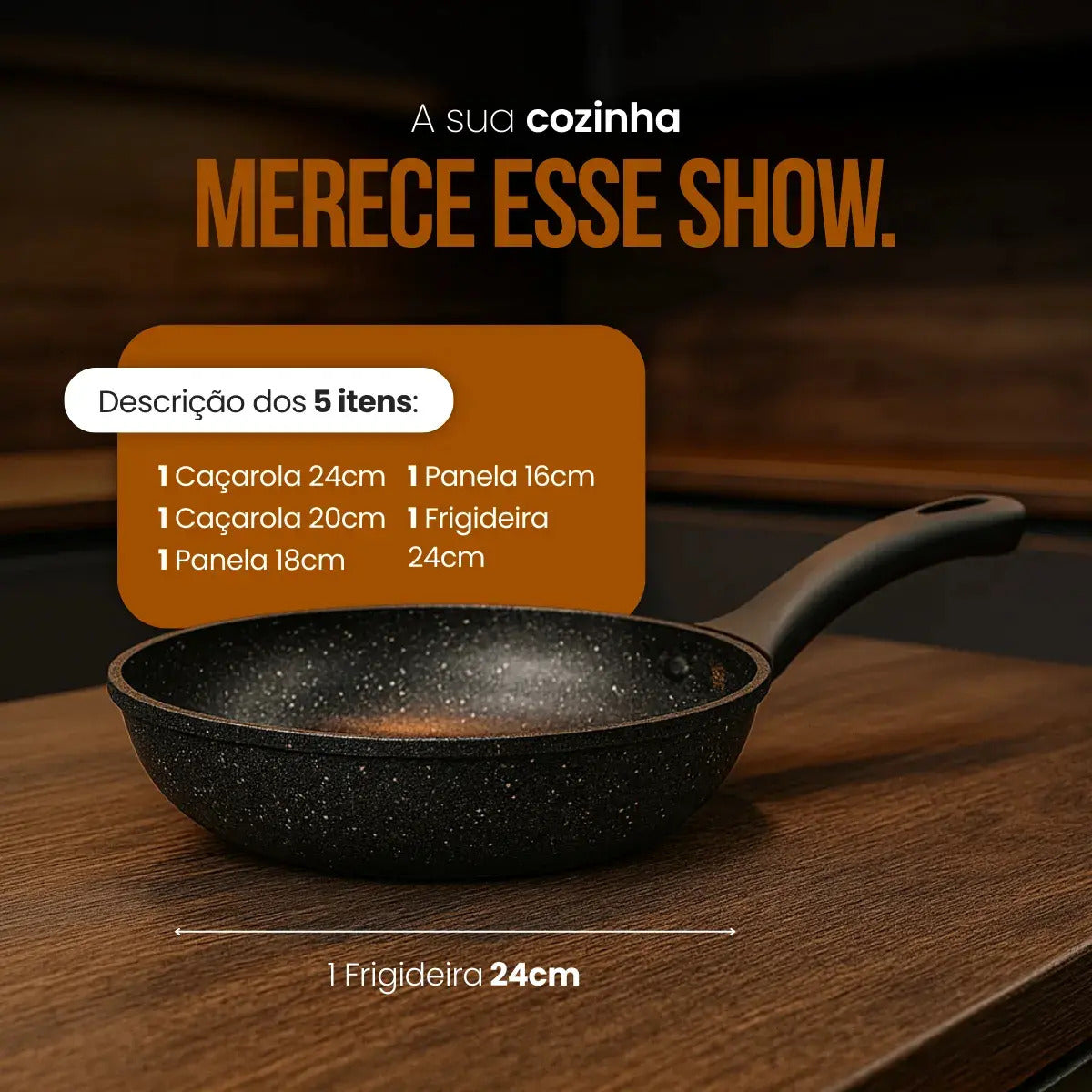 Jogo Panelas Indução Cerâmica Viena 5 Peças Casambiente