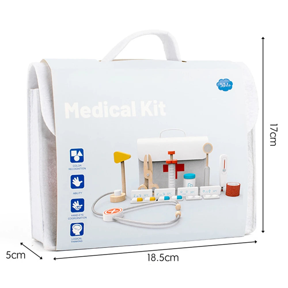🩺 Kit Médico Infantil de Madeira – Brinquedo Educativo