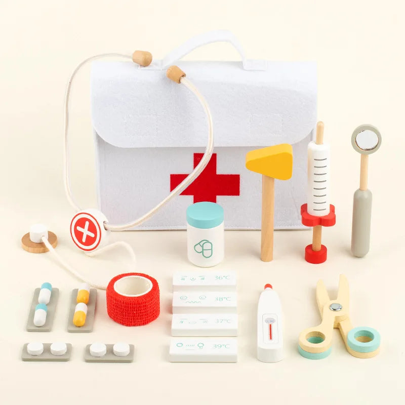 🩺 Kit Médico Infantil de Madeira – Brinquedo Educativo