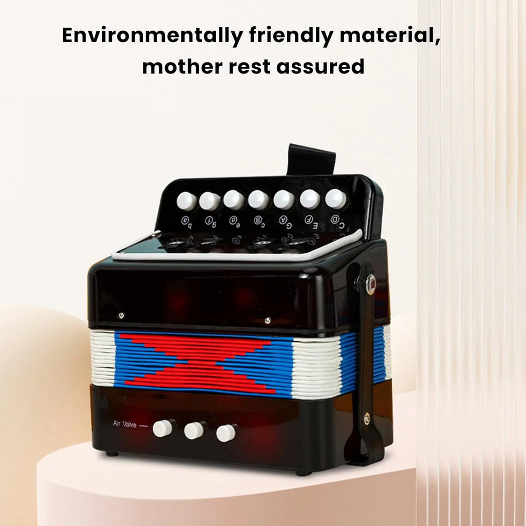 🎵 Acordeão Infantil 7 Teclas e 2 Baixos – Instrumento Educativo