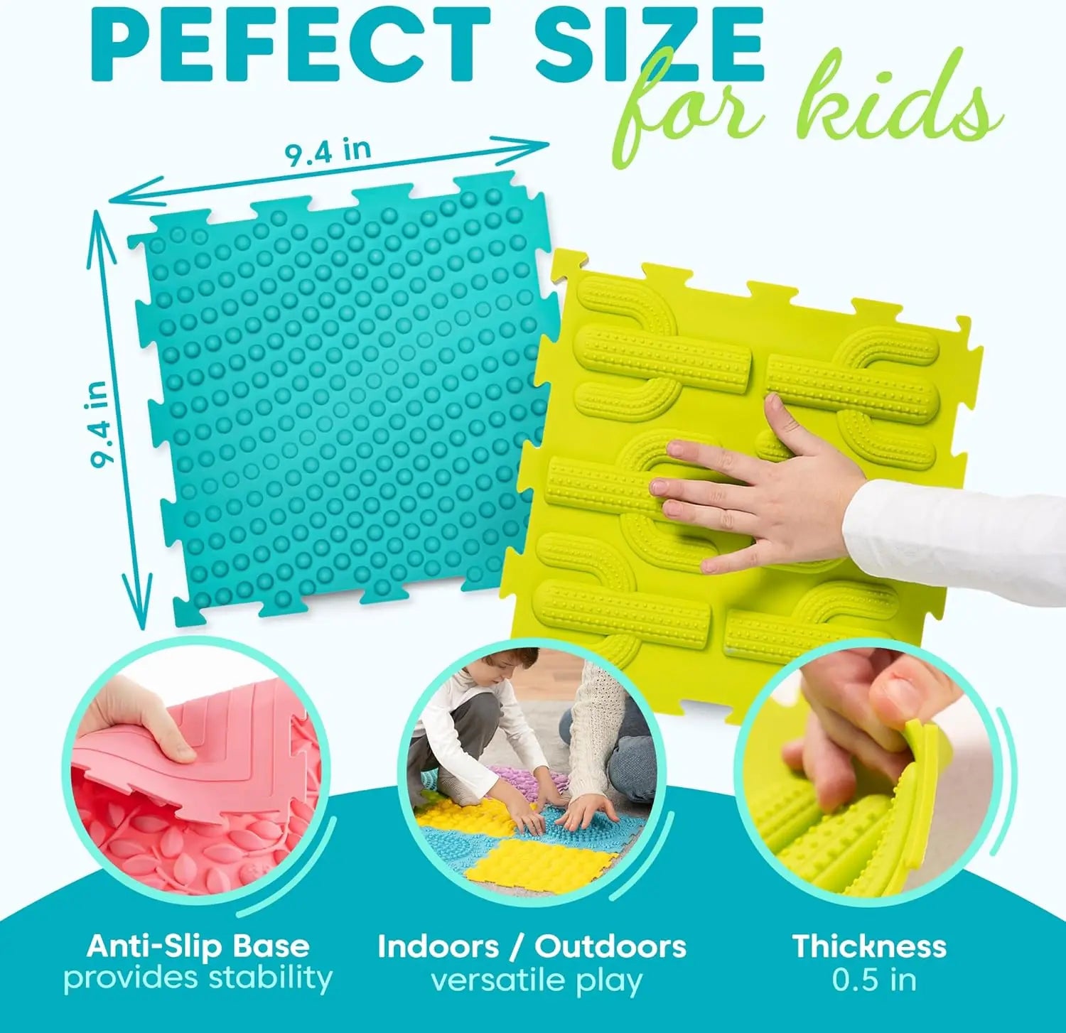 🧩 Tapete Sensorial de Silicone Infantil – Estimulação e Diversão