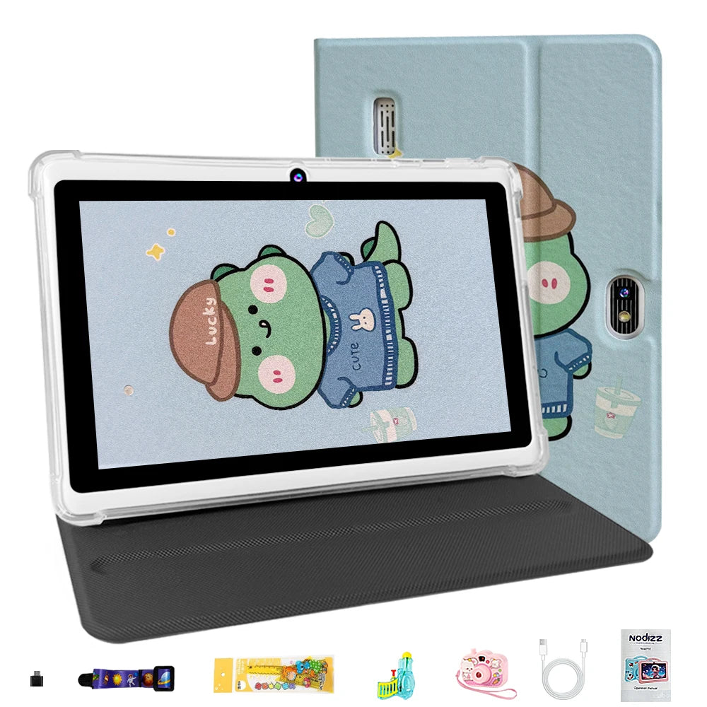 Kids 7" Tablet: 16GB+1TB, Android 14, Qcta Core, 5MP+5MP, 6800mAh, GPS, Built-in Games, Wholesale New