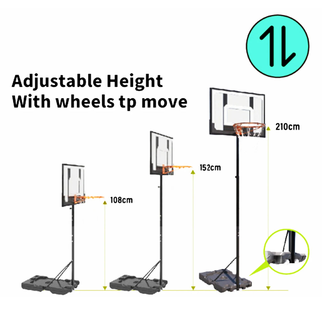 🏀 Cesta de Basquete Portátil com Altura Ajustável