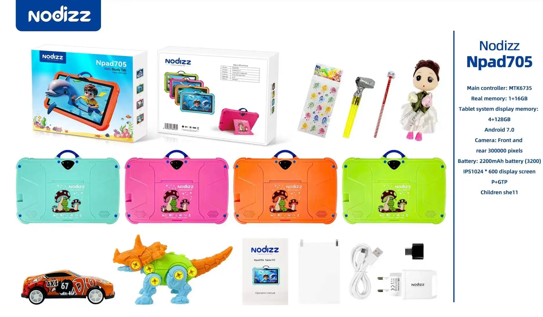 📱 Tablet Infantil 7” Npad-705 – Educacional e Resistente