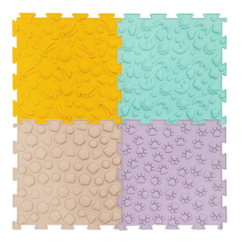 🧩 Tapete Sensorial de Silicone Infantil – Estimulação e Diversão