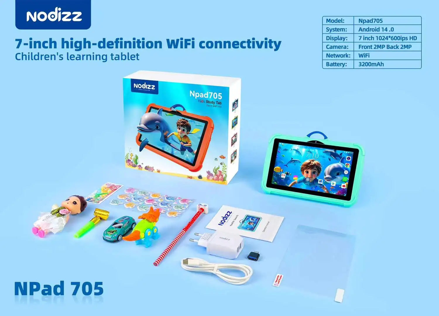 📱 Tablet Infantil 7” Npad-705 – Educacional e Resistente