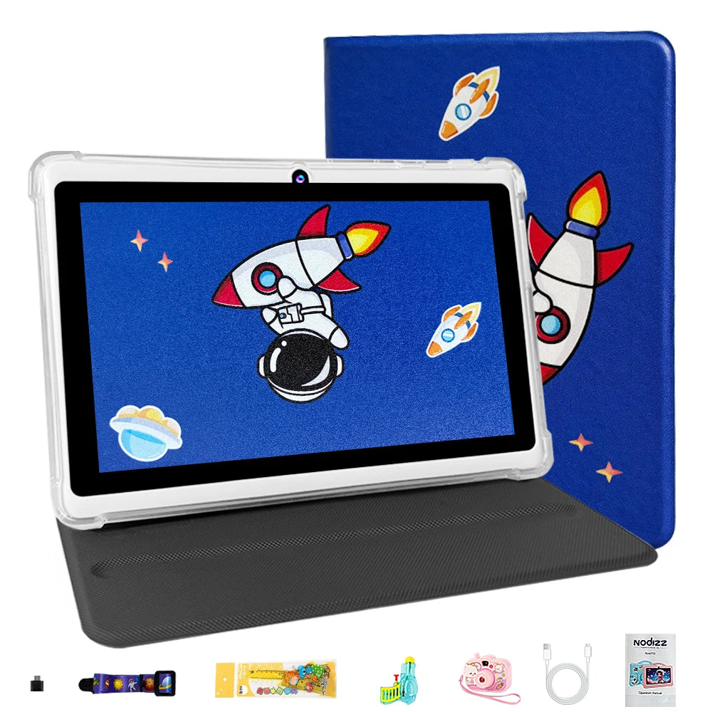 Kids 7" Tablet: 16GB+1TB, Android 14, Qcta Core, 5MP+5MP, 6800mAh, GPS, Built-in Games, Wholesale New