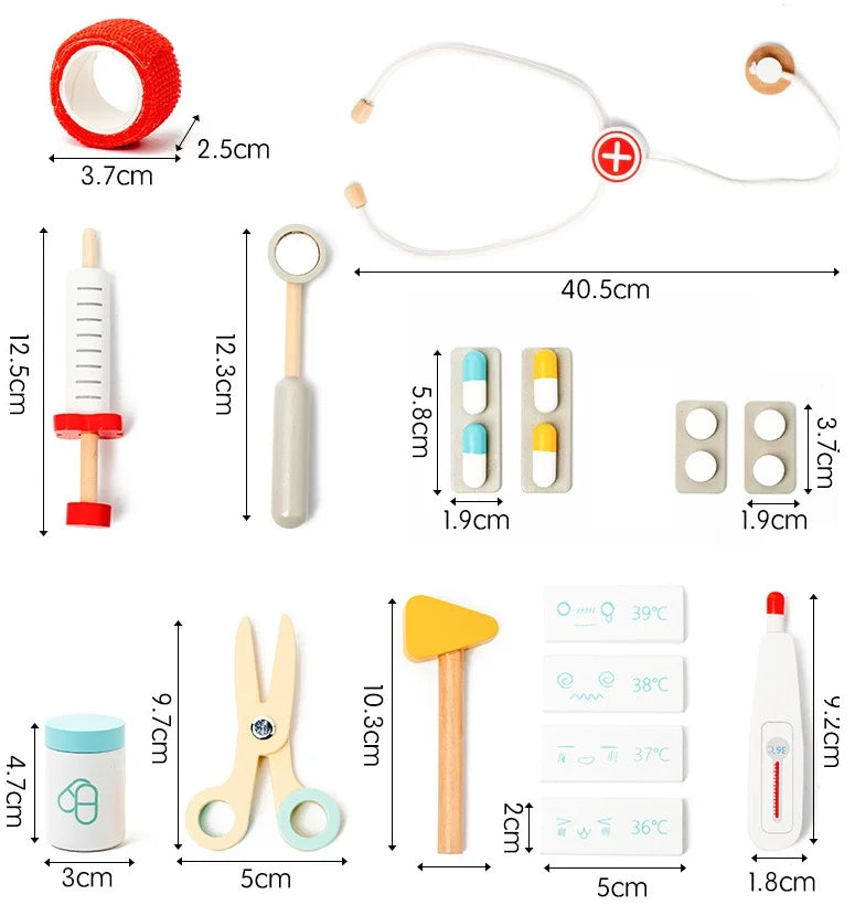 🩺 Kit Médico Infantil de Madeira – Brinquedo Educativo