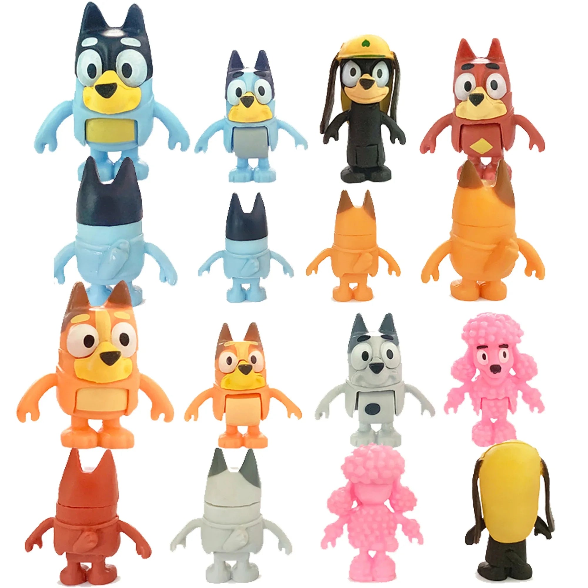 🐶 Figuras da Família Bluey – Kit com 8 Personagens Articulados