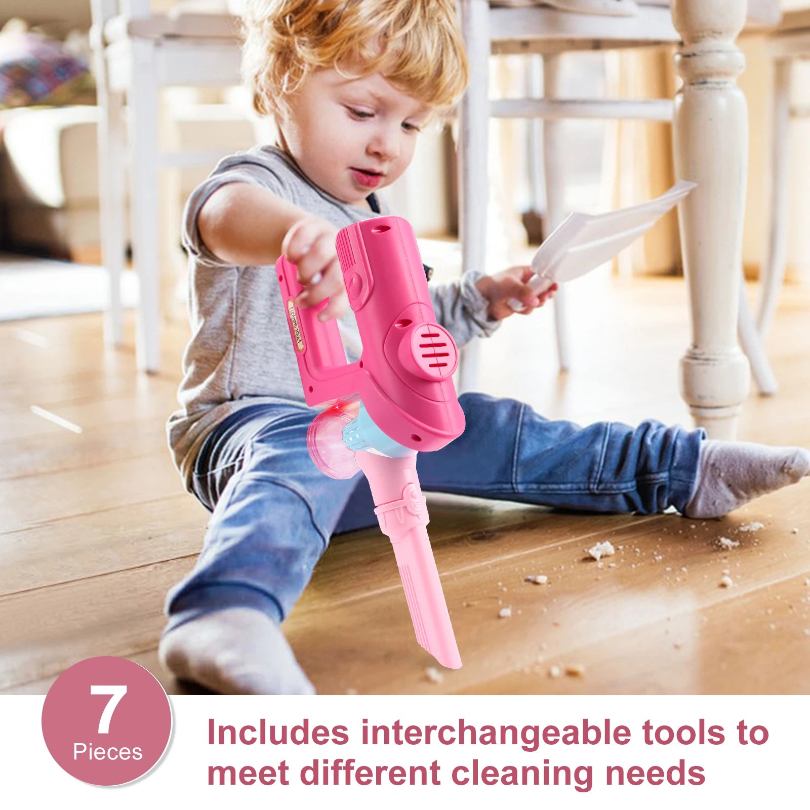 🧹 Mini Aspirador Elétrico Infantil – Brinquedo de Limpeza com Luz e som