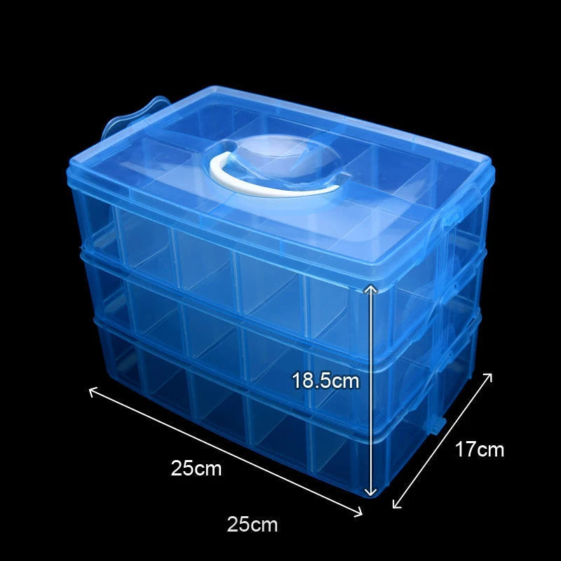 🧰 Organizador com 30 Compartimentos – Caixa de Armazenamento 3 Camadas