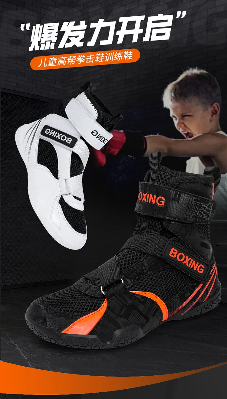 🥊 Tênis de Boxe Infantil Cano Alto – Antiderrapante