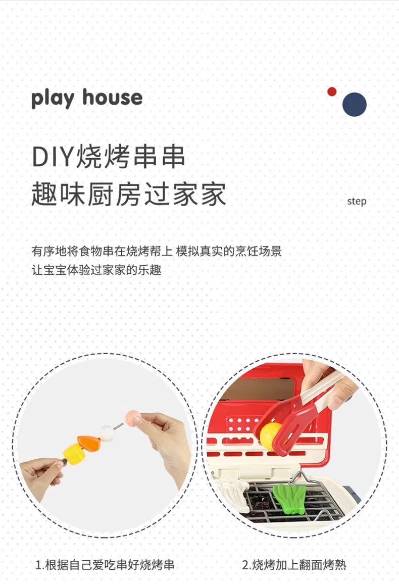 🍖 Churrasqueira Infantil de Brinquedo – Luz, Som e Spray