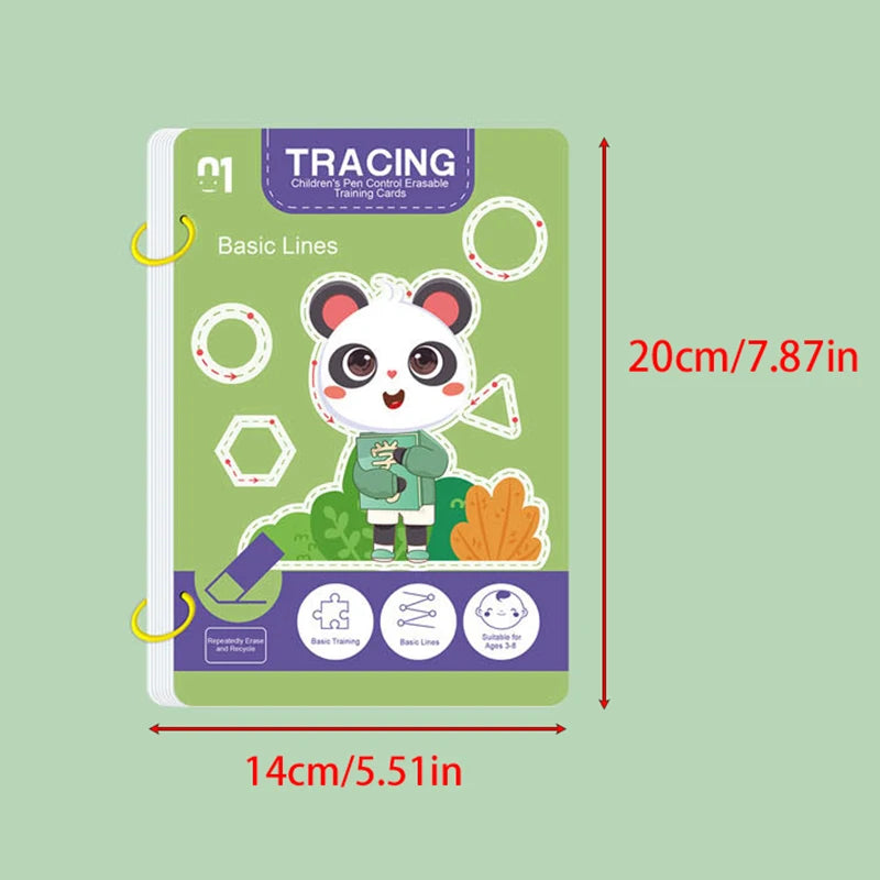 ✏️Livro Mágico de Caligrafia Infantil Reutilizável – Aprenda Letras e Números Brincando