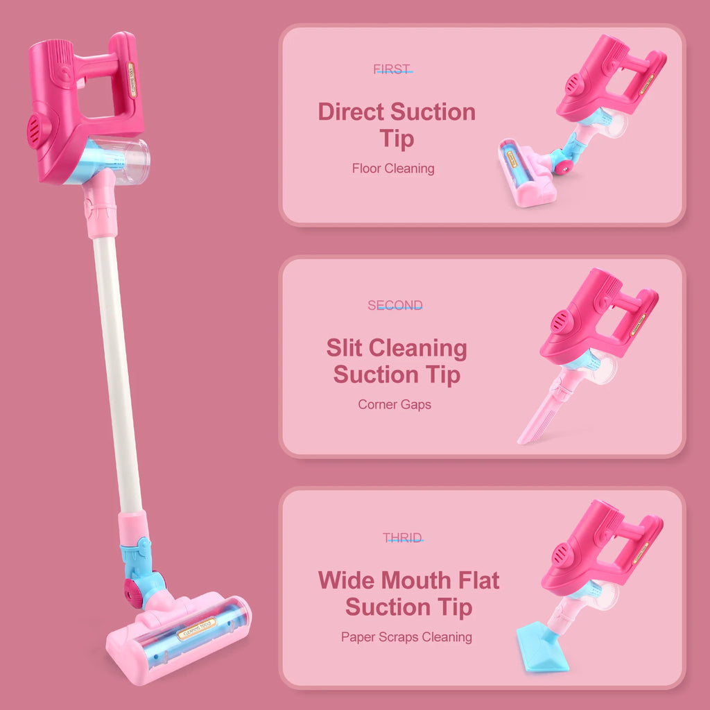 🧹 Mini Aspirador Elétrico Infantil – Brinquedo de Limpeza com Luz e som