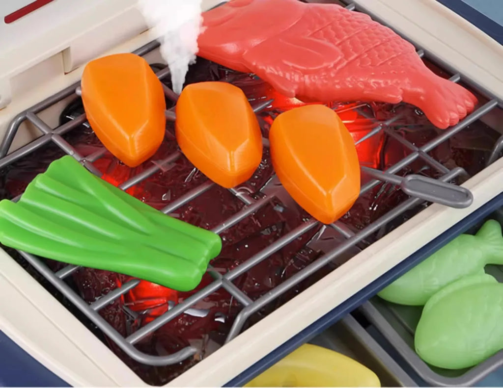 🍖 Churrasqueira Infantil de Brinquedo – Luz, Som e Spray