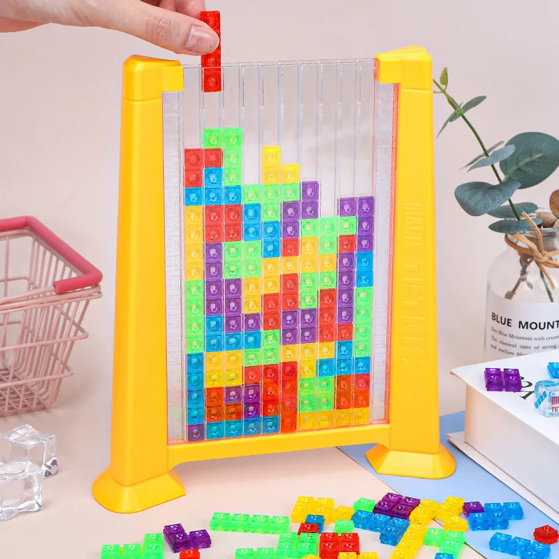 🧩 Tetris Brinquedo Educativo e criativo – Quebra-Cabeça de Blocos de madeira
