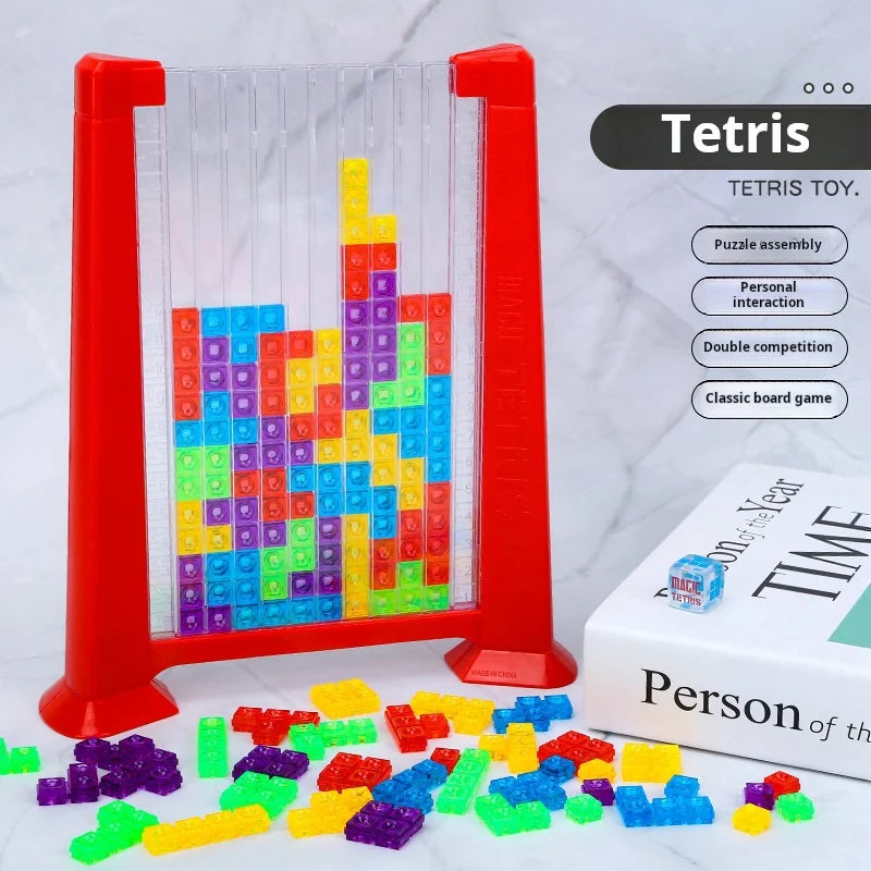 🧩 Tetris Brinquedo Educativo e criativo – Quebra-Cabeça de Blocos de madeira