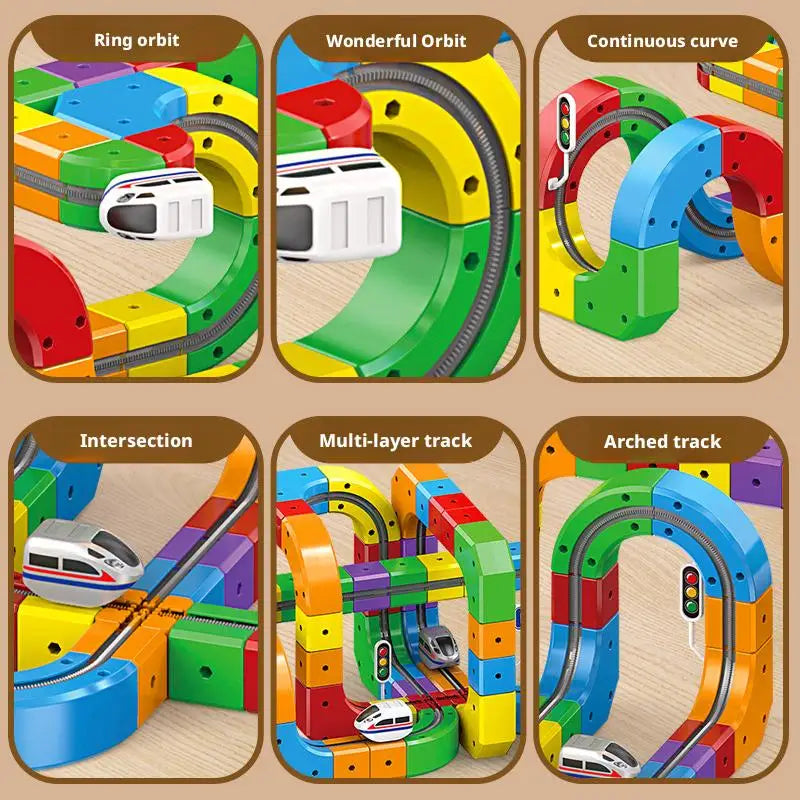 🚂 Trem de Pista Mágica 3D – Construa, Monte e Veja o Trem Andar!
