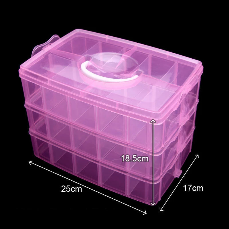 🧰 Organizador com 30 Compartimentos – Caixa de Armazenamento 3 Camadas