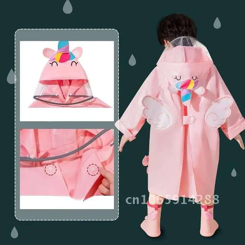 🌧️ Capa de Chuva Infantil Cartoon – Impermeável e Divertida