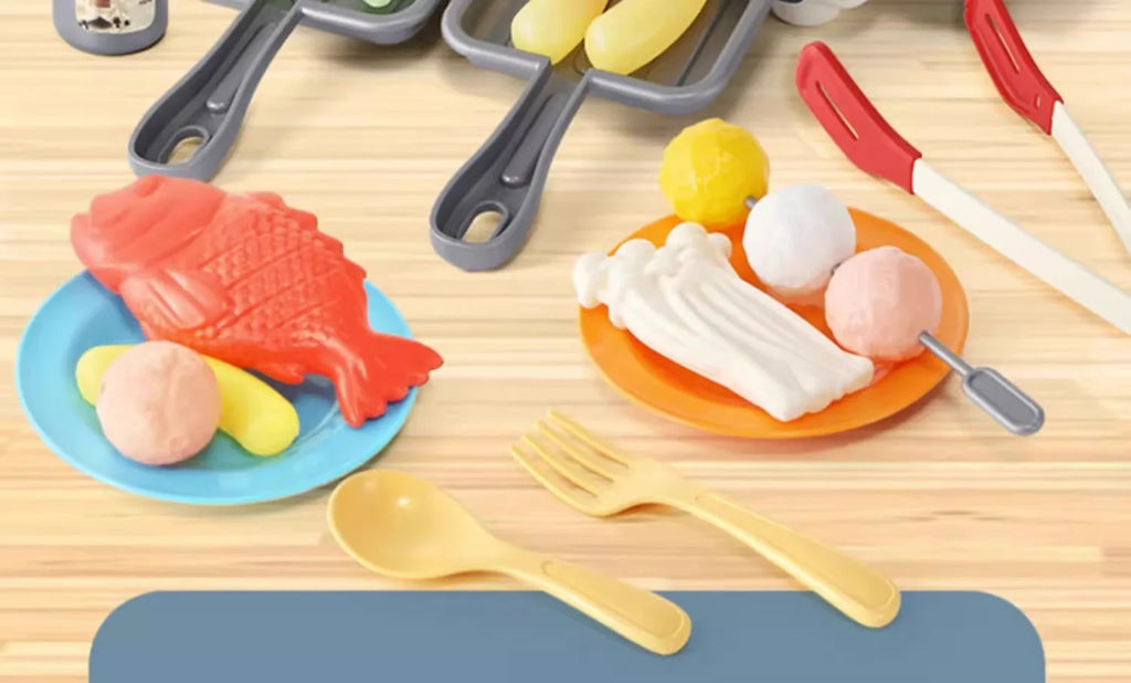 🍖 Churrasqueira Infantil de Brinquedo – Luz, Som e Spray