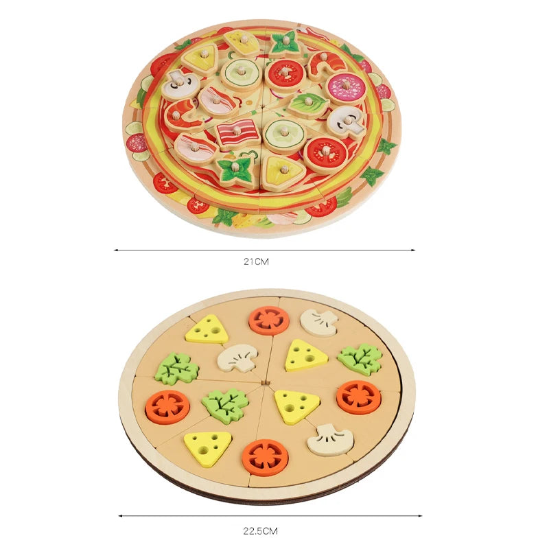 🍕 Pizza de Madeira Montessori – Brinquedo Educativo Infantil