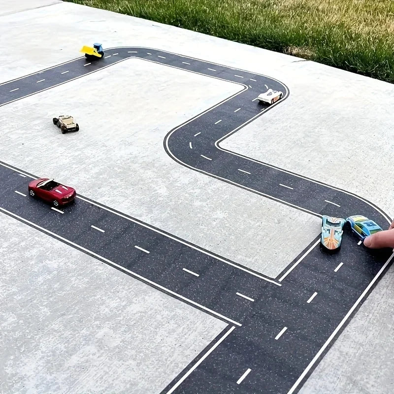 🛣️ Adesivos de Estrada Reutilizáveis – Pista de Corrida para Crianças