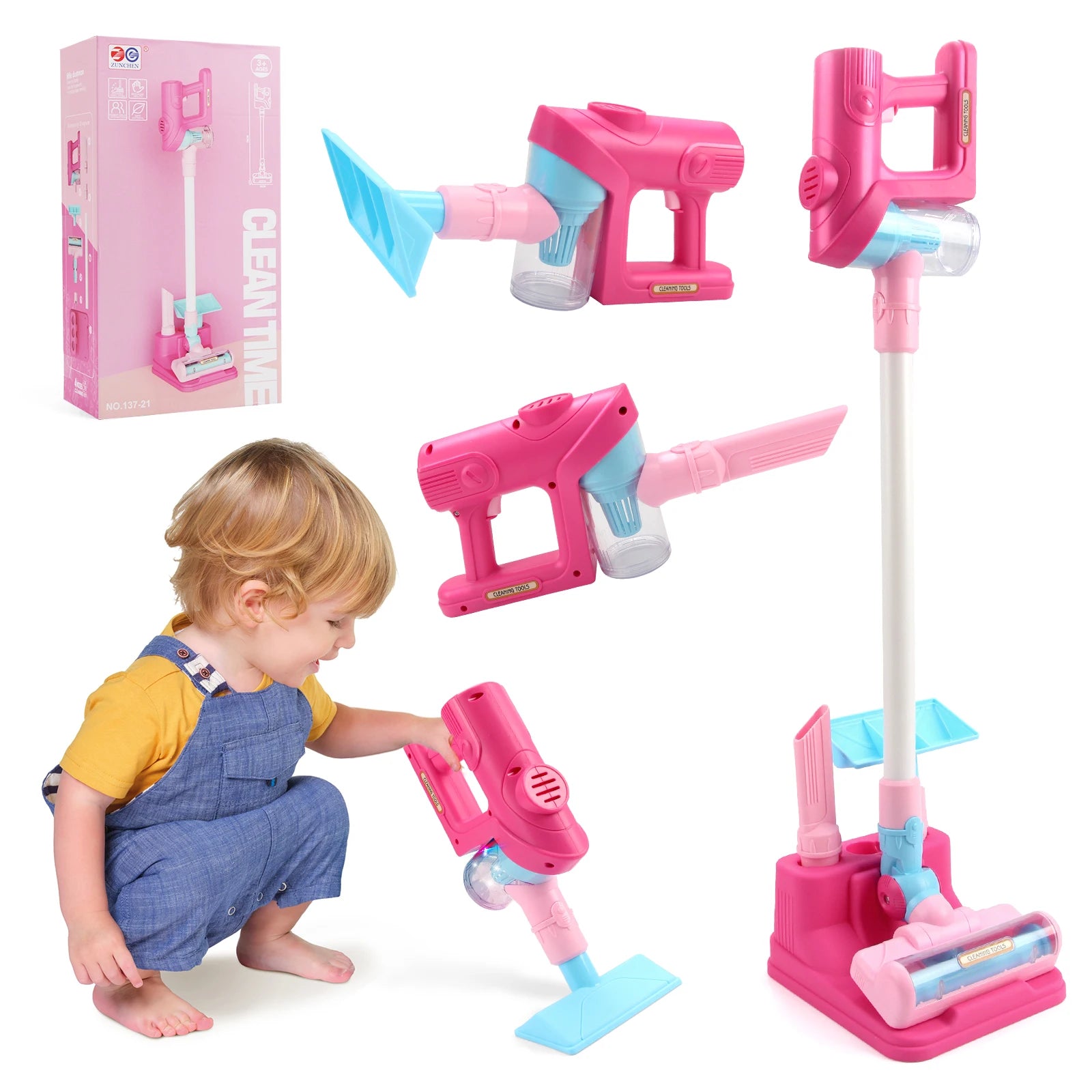 🧹 Mini Aspirador Elétrico Infantil – Brinquedo de Limpeza com Luz e som