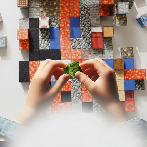 Blocos Magnéticos de Construção Infantil – Kit Educativo STEM com Peças Coloridas para Criatividade e Aprendizagem