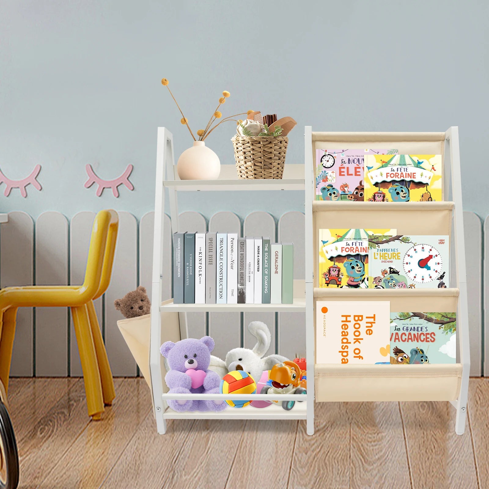 📚 Estante Infantil Organizadora de Livros e Brinquedos – 3 Níveis