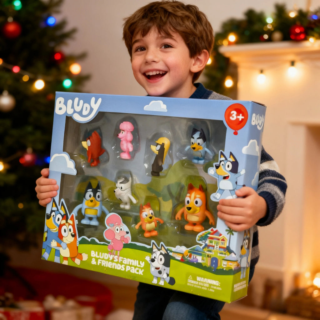 🐶 Figuras da Família Bluey – Kit com 8 Personagens Articulados